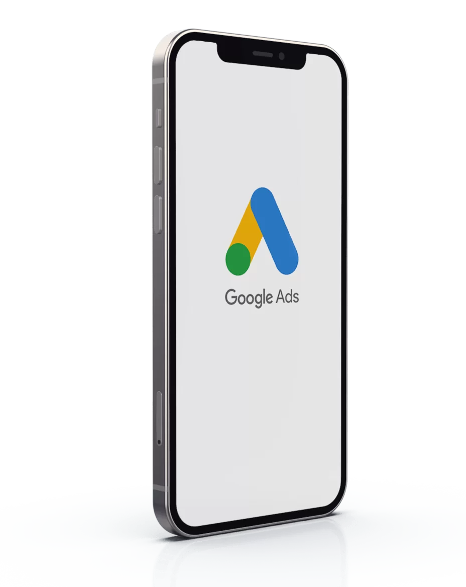 Móvil con el logotipo de Google Ads: agencia Google Ads en Zaragoza