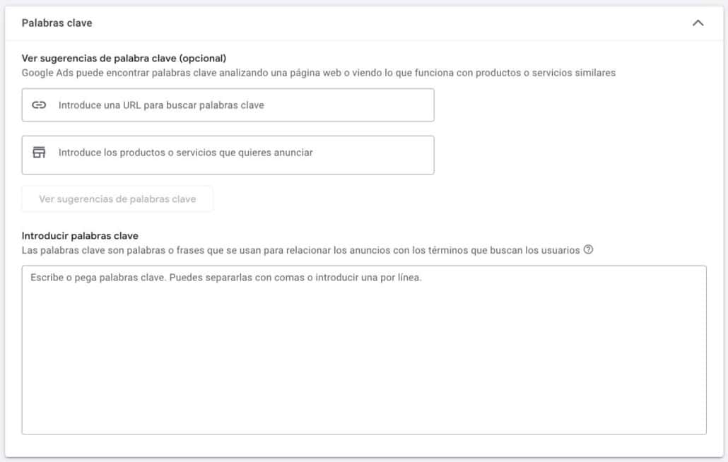 Segmentación por palabra clave en Google Ads
